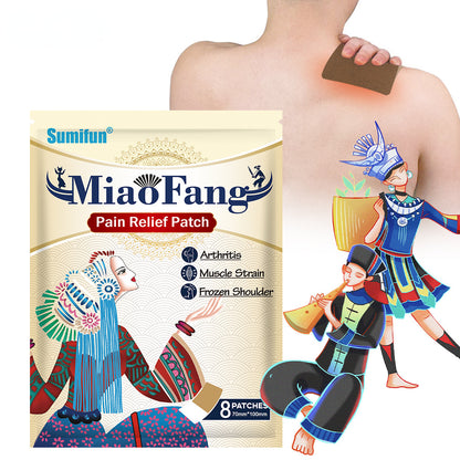 3 Packs, MiaoFang Pain Relief Patch, Arthritis,Muscle Strain,Frozen Shoulder Patch (8pcs/bag)*3 苗方草本止痛贴颈椎肩周腰间盘不适