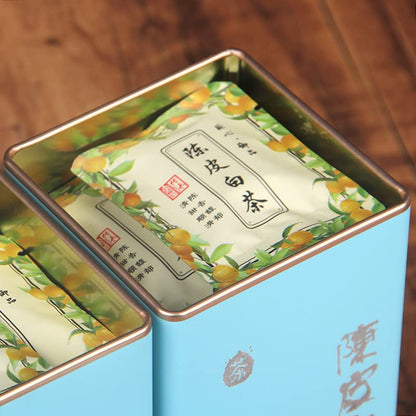 Premium Chenpi White Tea Xinhui Chenpi + Yunnan White Tea Old White Tea Small Tea Cake Gift Set 400g(200g*2) Natural Chinese Tea 陈皮白茶新会陈皮+云南白茶老白茶薄片小茶饼礼盒装400g/套