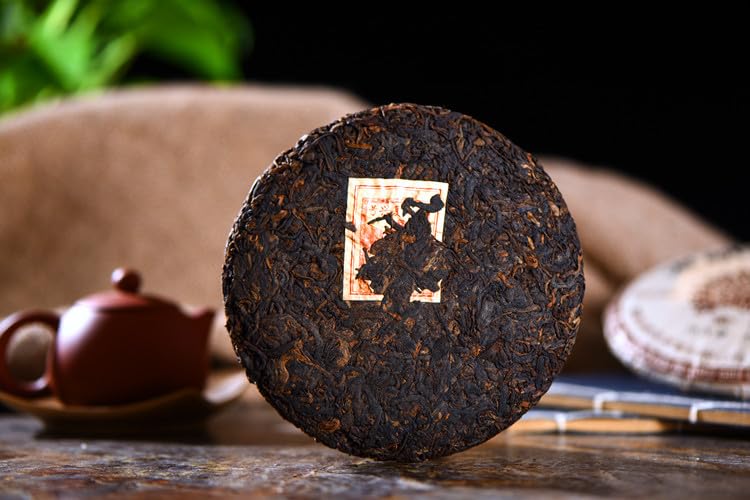 Natural Yunnan Puerh Tea Puerh Ripe Tea 200g Brown Tree Ripe Tea Qizi Cake Tea Aromatic and Flavorful Black Tea 云南普洱茶 普洱熟茶200g 金毫贡饼 布朗大树熟茶