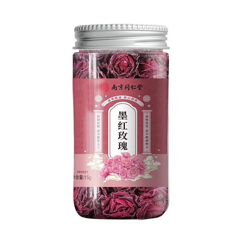 China Herbal Tea Nanjing Tong Ren Tang Red Rose Tea NON-GMO Natural 0.52oz/15g Female Infusion Canned Flower Tea 同仁堂红玫瑰花茶