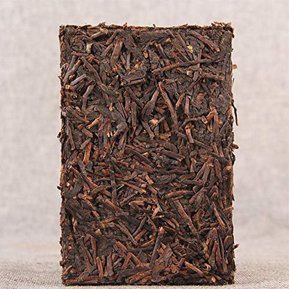 Yunnan Pu-erh Tea Ripe Tea Brick 250g Cooked Tea The Beauty of Mellow Old Tree Original Leaf Brick Menghai Old Tea Stem Brick Aged Sweet and Mellow 普洱茶熟茶砖 至醇之美老树原叶砖250g 勐海陈年老茶梗砖