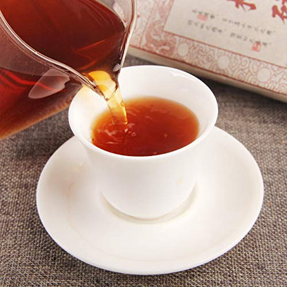 Yunnan Pu-erh Tea Ripe Tea Brick 250g Cooked Tea The Beauty of Mellow Old Tree Original Leaf Brick Menghai Old Tea Stem Brick Aged Sweet and Mellow 普洱茶熟茶砖 至醇之美老树原叶砖250g 勐海陈年老茶梗砖