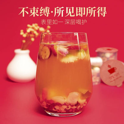 Herbal Tea Ginseng Tea 15 Cans/box Red Ginseng Woman Health Tea Small Can Combination Chinese Tea 人参阿胶女神茶 15罐/盒红参女人气血养生茶 小罐组合花茶