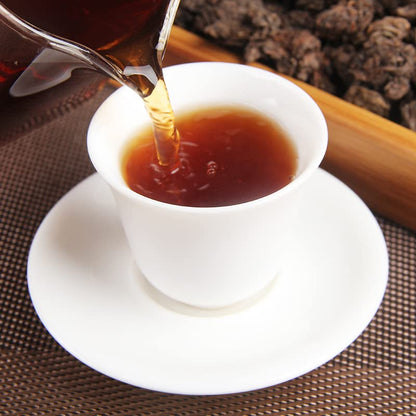 Premium Yunnan Pu'er tea dry storage aged natural Tuo Lincang Menghu gold bud Laochatou 500g loose tea Medium Tuo tea Smooth and Mellow Ripe Tea 云南普洱茶八年干仓陈自然沱临沧勐库金芽老茶头