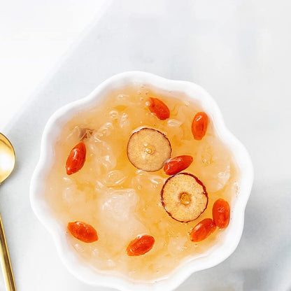 Premium 1.41oz/40g Dried Tremella Fuciformis (White Fungus) for Herbal Soup with Longan, Goji Berries and Red Dates, and For Making Herbal Jelly 南京同仁堂银耳干