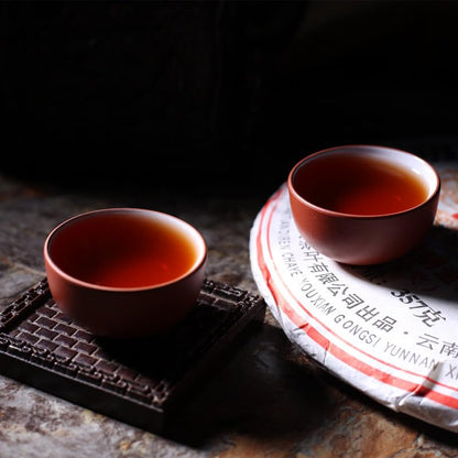 Yunnan Puerh Tea Ripe Tea Tian Di Ren Ban Zhang Dashu Ripe Tea Black Tea 357g Yunnan Tea Cakes Origin Menghai Flavour 云南普洱茶熟茶天地人班章大树熟茶 云南七子茶饼