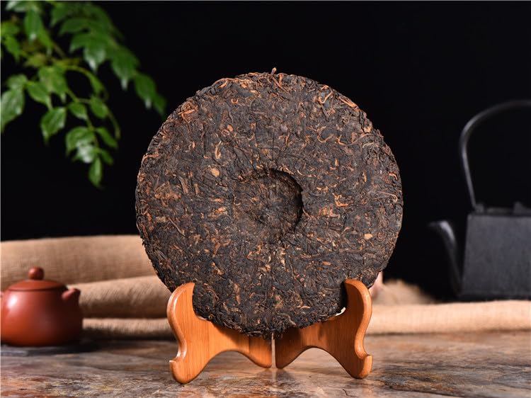 Natural Puerh Tea Cooked Tea Big Tree Puerh Ripe Tea 357g / 12.59oz Yunnan Qizi Cake Tea，Aged Aroma, Mellow and Smooth Flavour 大树普洱 醇品357克 云南七子饼茶