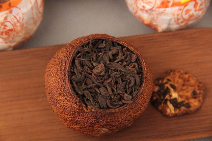 Chen Pi Puerh Tea Cooked Tea 500g Citrus Tea Tangerine Tangerine Tangerine Chen Nian Tangerine Puerh Tea Pure Menghai Flavour, Black Tea 陈皮普洱茶 熟茶柑普茶桔普