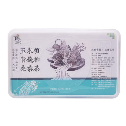 Chinese Herbal Tea, Corn Beard, Mulberry Leaf Tea 225g(15 cans), Sugar-free，Non-GMO Combination Tea In A Can, A Healthy Tea for Parents 玉米须青钱柳桑叶茶小罐三绛养生茶