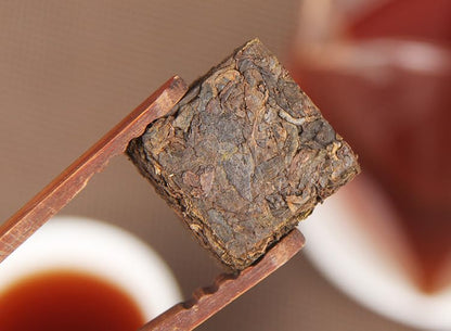 Yunnan Puerh Tea Ripe Tea Aged Small Golden Brick Tea Brick Smooth and Mellow Small Tuo Tea Small Square Brick Ripened Puerh 云南普洱茶熟茶陈年小金砖茶砖清香茶叶小沱茶小方砖熟普500g