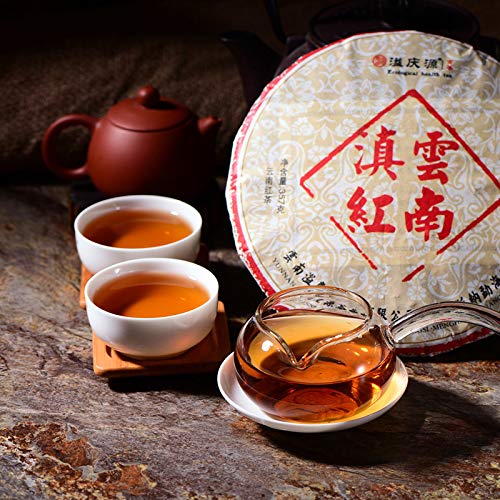 Natural and Additive-free Pu'er Yunnan Dian Hong Tea Spring Tea 357g Organic Yunnan Sun-dried Black Tea Cake Tea Ancient Tree Tea 普洱茶 云南滇红茶 春茶 357g云南晒红茶茶饼茶叶饼茶古树茶