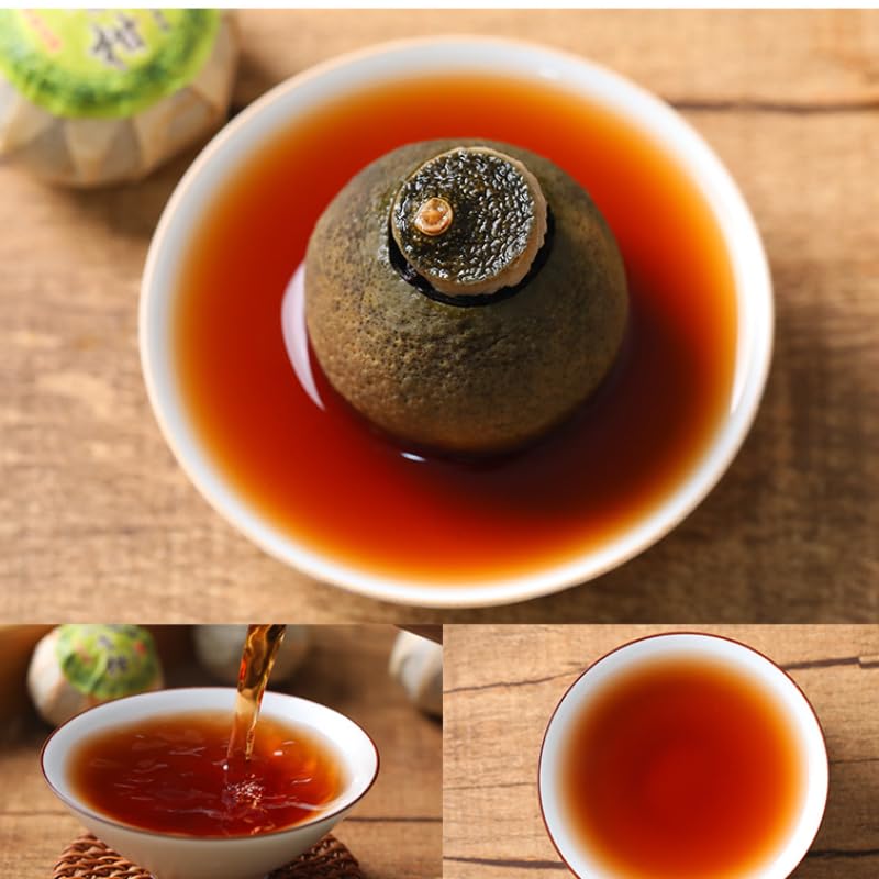 Yunnan Xinhui XiaoqingGan Chen Pi Low Temperature Baking Puerh Tea Ripe Tea 600g/21.16oz (300g*2) Cannd Tea Smooth and Mellow 新会小青柑批发 陈皮低温烘焙普洱茶熟茶 300g*2 罐装茶叶