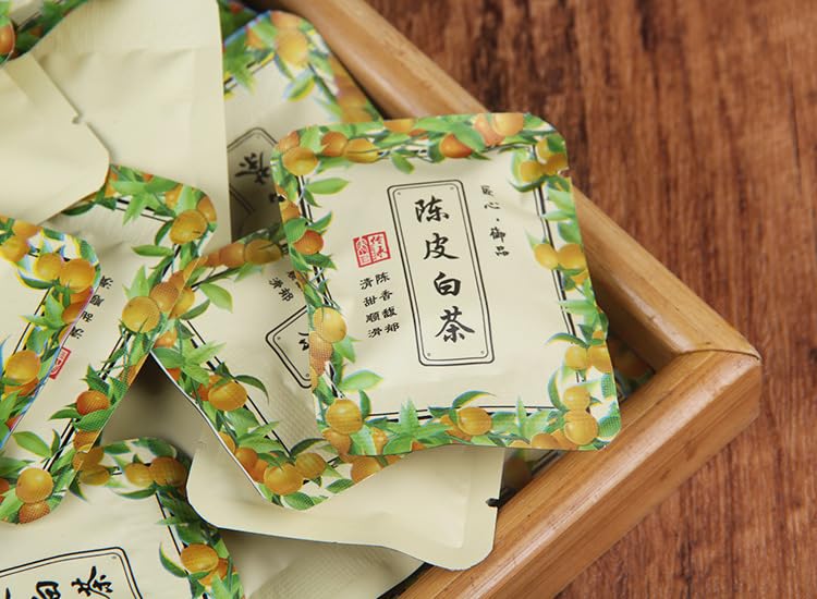 Premium Chenpi White Tea Xinhui Chenpi + Yunnan White Tea Old White Tea Small Tea Cake Gift Set 400g(200g*2) Natural Chinese Tea 陈皮白茶新会陈皮+云南白茶老白茶薄片小茶饼礼盒装400g/套