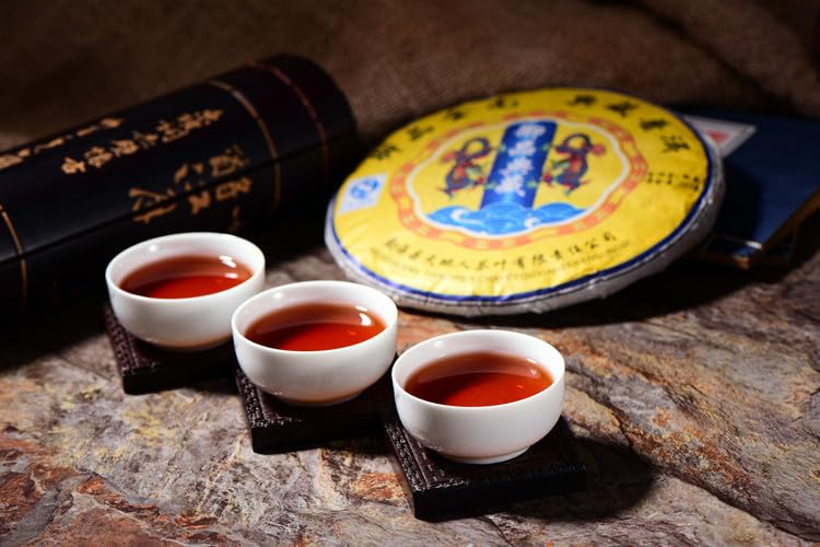 Puerh Tea Imperial Collection 357g Ancient Tree Ripe Tea Brown Mountain Qizi Cake Tea Black tea Yunnan Puerh Tea organic loose leaf 普洱茶 御品典藏 357g古树熟茶 布朗山七子饼茶