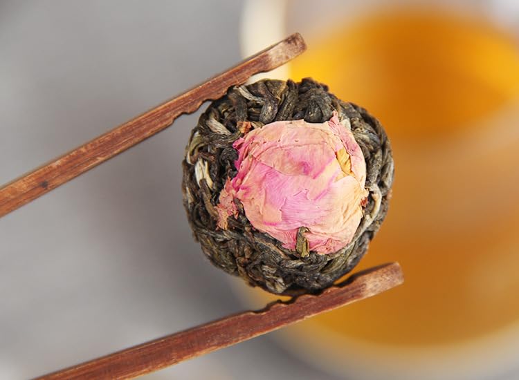 Premium Herbal Pu'er Rose Tea Dragon Pearl 500g Pu'er Small Tuo Tea Ancient Tree Tea Pure Material Raw Tea Green Tea 手工花草普洱 玫瑰花茶龙珠手工普洱小沱茶古树茶纯料生茶