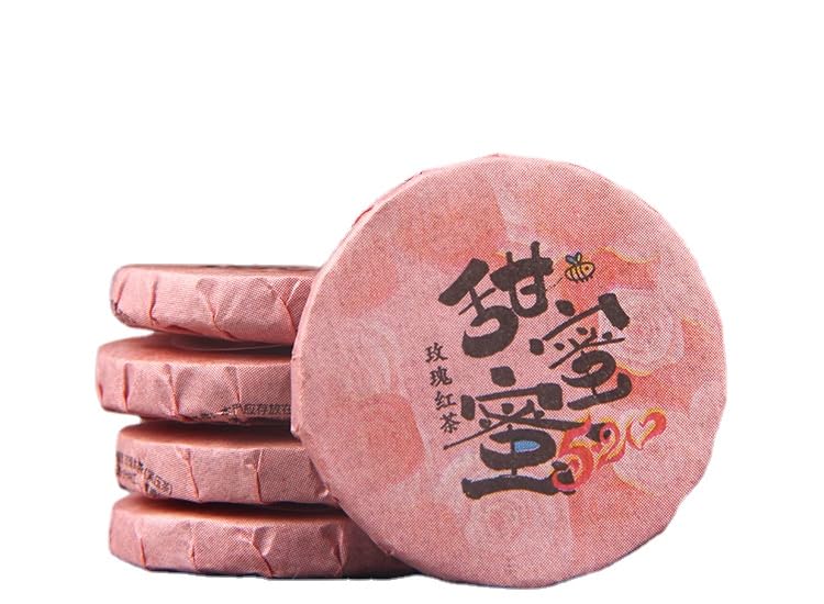 Natural and Additive-free Rose Black Tea Small Tuo Tea Cake Yunnan Dian Hong Tea 500g Sweet Honey Rose Tea Small Jade Cake Flower Black Tea 玫瑰红茶小沱茶饼云南滇红茶叶