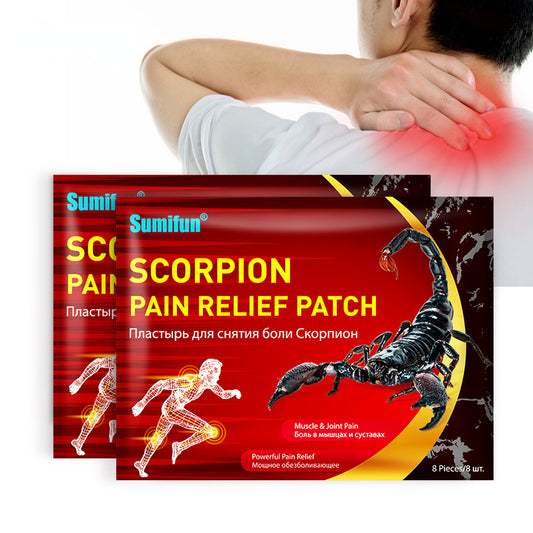 3 Packs, Scorpion pain relief patch / Neck, Shoulder, Back and Leg Care Cream Topical Patch 8pcs/bag*3 蝎毒王透骨贴