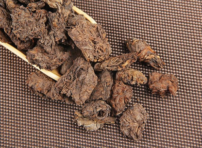 Yunnan Premium Pu-erh Tea 500g Cooked Tea Menghai Golden Bud laochatou Aged Fully Fermented Red Tea 云南普洱茶 熟茶 散 老茶 500g老茶头 勐海金芽小茶头