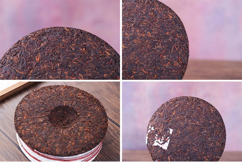 Premium Dry Storage Yiwu Ripe Tea 357g/ 12.59oz Puerh Tea Cake Natural Yunnan Puerh Tea Black Tea Puerh Ripe Tea Cake 干仓易武熟茶 357g 普洱茶饼 云南普洱茶叶普洱熟茶饼