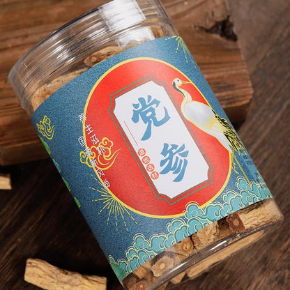 Premium Herbal Tea Party Ginseng Segment 220g Cans Long Segment 7.76oz Selected Grade Party Ginseng Segment Chinese Herbs  中草药材党参段220克罐装长段选装级党参好段