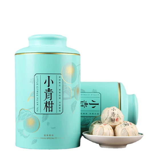 Delicate Tea Gift Xinhui Xiaoqingkan 500g Puerh Tea Tangerine Puerh Tea Green Citrus Puerh Tea Xinhui Chen Pi Ripe Tea Cooked tea 新会小青柑普洱茶桔普茶青柑普茶新会陈皮熟茶500g