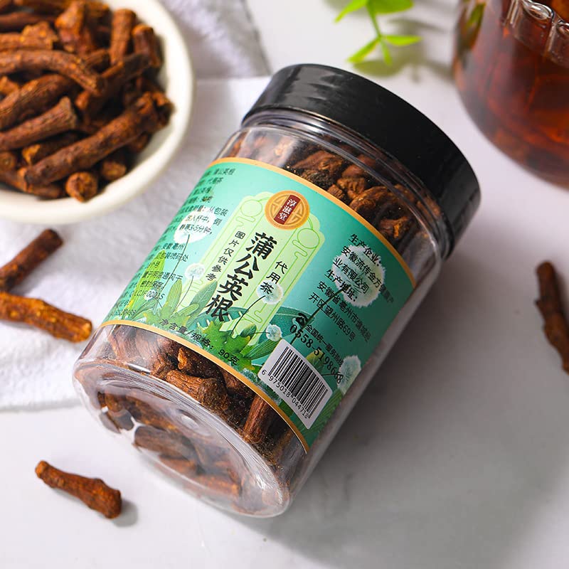 Natural 3.17oz Dandelion Root Tea 90g Canned Herbal Tea Changbai Shan Dandelion Tea Large Root Flower Tea蒲公英根（90克透明罐）