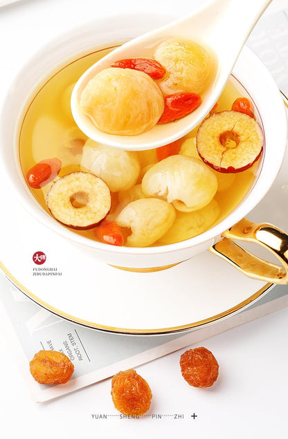 Natural non-nuclear Dried Longan 500g/can, Chinese Green Food Without Additives Origin Fragrant Dried Longan 龙眼肉500g/罐桂圆肉高州无壳无核桂圆干