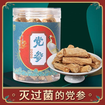 Premium Herbal Tea Party Ginseng Segment 220g Cans Long Segment 7.76oz Selected Grade Party Ginseng Segment Chinese Herbs  中草药材党参段220克罐装长段选装级党参好段