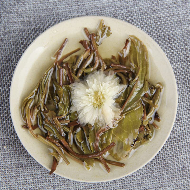 Herbal Puerh Tea, Green Tea Yellow Flower Flower Tea Longzhu 500g Ancient Tree Tea Pure Ingredients Raw Tea Tea Aroma Floral Aroma Delightful 龙珠纯手工普洱小沱茶古树茶纯料生茶500g