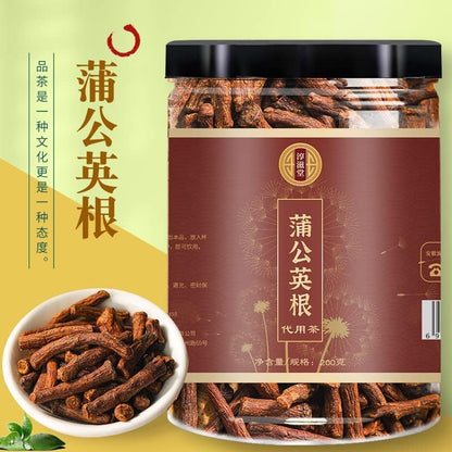 Natural Dandelion Root Tea 200g Tin Chinese Herbal Tea Large Coarse Root Tea 7.05oz蒲公英根茶200g罐装 大粗根茶 蒲公英根茶