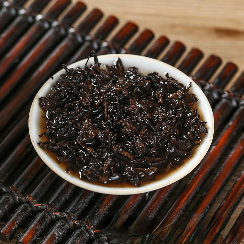 Premium Puerh Tea Black Tea Dry Warehouse Ripe Tea Menghai Palace Zhen Yunnan Qizi Cake Ripe Tea 357g Natural Cake Tea 普洱茶 干仓熟茶 勐海 宫廷臻 云南七子饼熟茶 357克饼茶