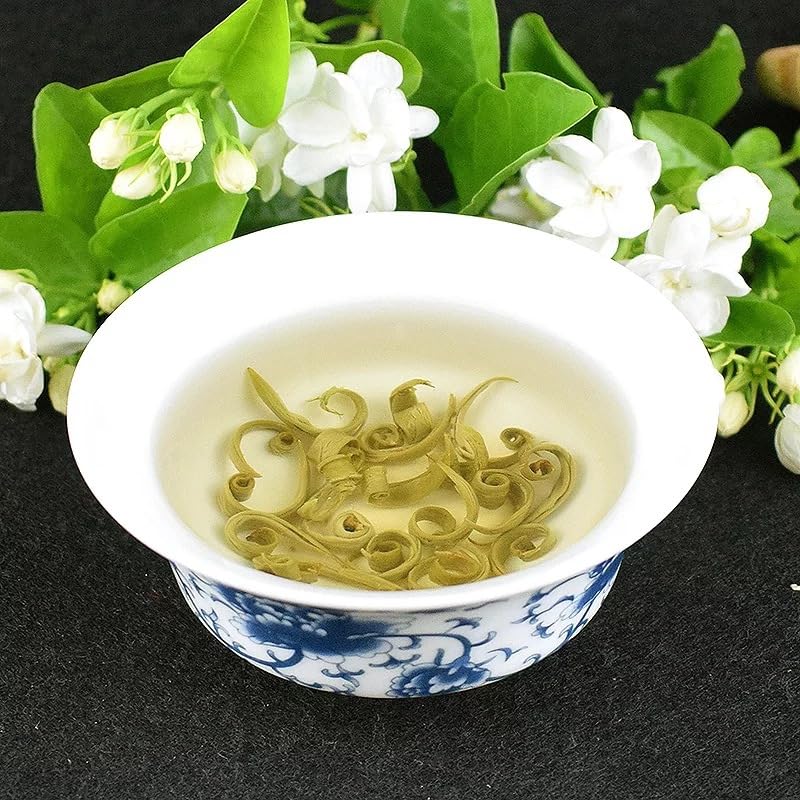 Premium Jasmine Tea Herbal Tea Round and Curly Shapes Strong Aroma and Long Lasting Flavour Uniquely Shaped Green Tea 茉莉花茶浓香型新茶贵妃玉女环花草茶绿茶500g