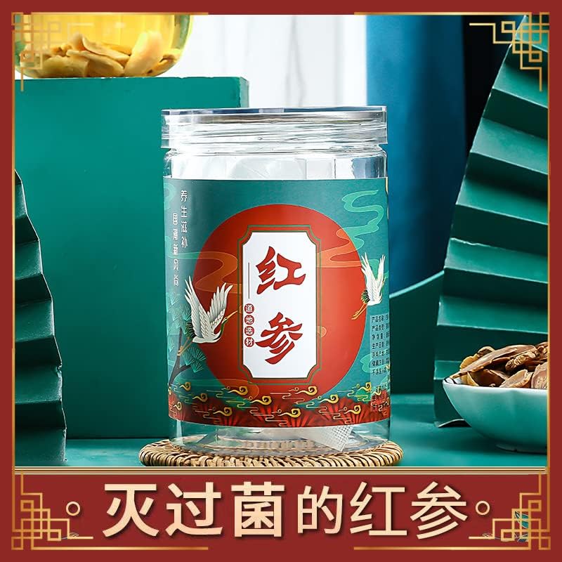 Herbal Tea Northeast Red Ginseng Slices 3.52oz Red Ginseng 100g Ginseng Slices Sliced Red Ginseng人参100克罐装