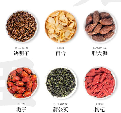 30 Small Cans of Tea Box In 555g (19.57oz) Cassia, Lily, Goji and Other Combination Chinese Herbal Tea 30小罐盒装 枇杷叶 清润茶组合养生