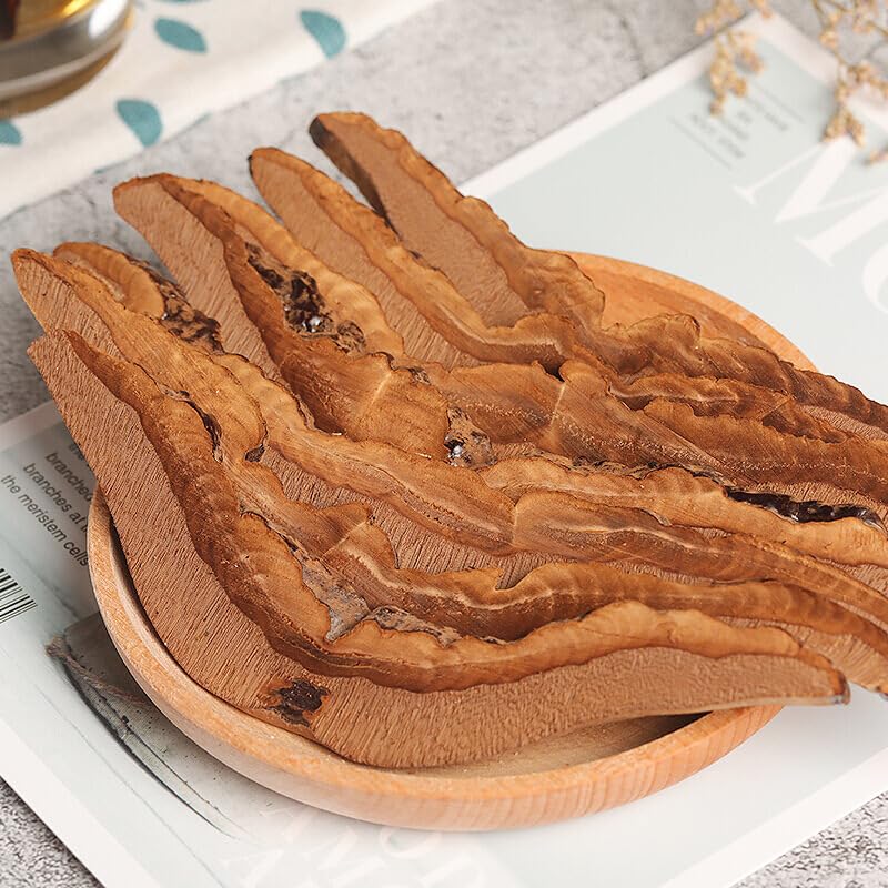 Wild Grown Natural Lingzhi, Dried Reishi Mushroom Slices 250g/ 8.81oz Natural and Health Ganoderma Lucidum Loose Slice No Additives Wild Grown Natural Quality Lingzhi 灵芝250克/盒 野外生长天然优质切片灵芝礼盒装