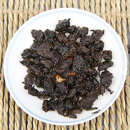 Natural and Additive-free Puerh Tea Cooked Tea 500g Loose Tea Laochatou Nuoxiang Ancient Tree Ripe Puerh Fossil Broken Silver Tea Yunnan Black Tea 普洱茶 熟茶 散茶老茶头 糯香古树熟普洱老茶头 碎银子茶化石