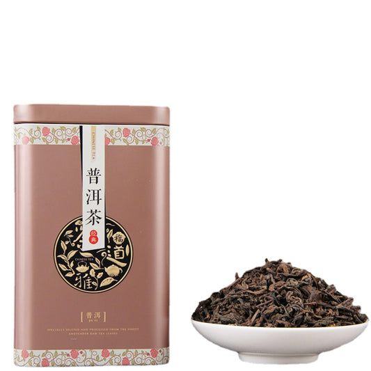 Premium Yunnan Puerh Tea Gift Cooked Tea, Loose Tea, Aged Tea, Matching Canister 100g / 3.52oz Aromatic and Flavorful Black Tea 云南普洱茶礼盒 熟茶散茶2011年陈香 搭配精美罐装散茶 100g