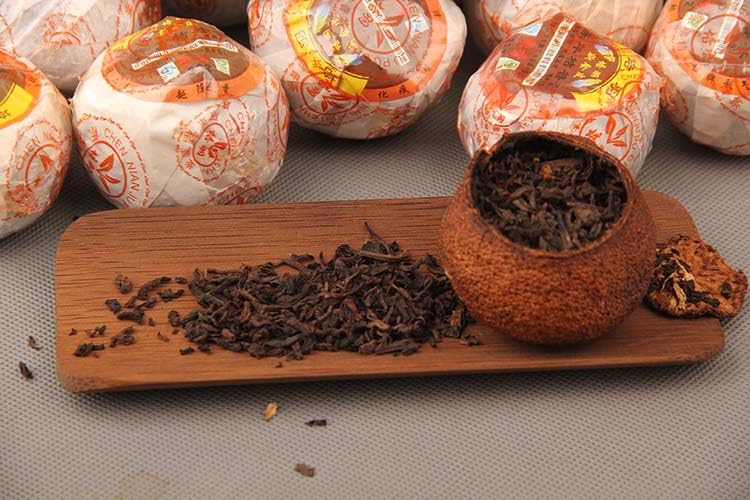 Chen Pi Puerh Tea Cooked Tea 500g Citrus Tea Tangerine Tangerine Tangerine Chen Nian Tangerine Puerh Tea Pure Menghai Flavour, Black Tea 陈皮普洱茶 熟茶柑普茶桔普