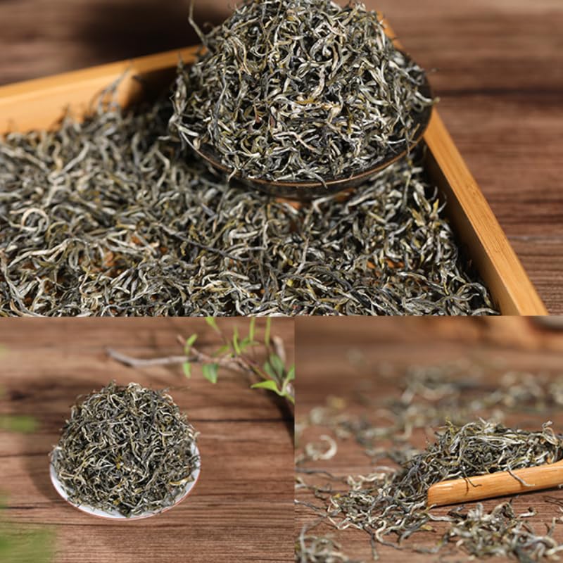 Yunnan Natural and Additive-free High Mountain Roasted Green Tea Head Spring Mao Jian Dian Green Tea 500g Loose Tea 云南高山银丝烘青绿茶 头春毛尖滇绿茶叶500克