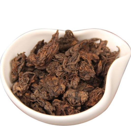 Premium Puerh Tea 500g Aged Golden Bud Laochatou Small Natural Tuo Loose Tea Leaf Menghai Ripe Tea Fermented Loose Yunnan Black Tea 陈年金芽老茶头 小号自然沱 勐海熟茶500g