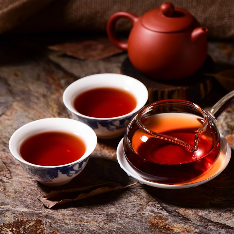 Premium Puerh Tea Yunhai Renaissance 357g Brown Mountain Ancient Tree Ripe Tea Black Tea Puerh Large Tree Tea Puerh Tea Organic Loose Leaf 特级普洱茶 云海文艺复兴 357 克 布朗山古树熟茶 红茶 普洱大树茶 普洱茶 有机松叶茶