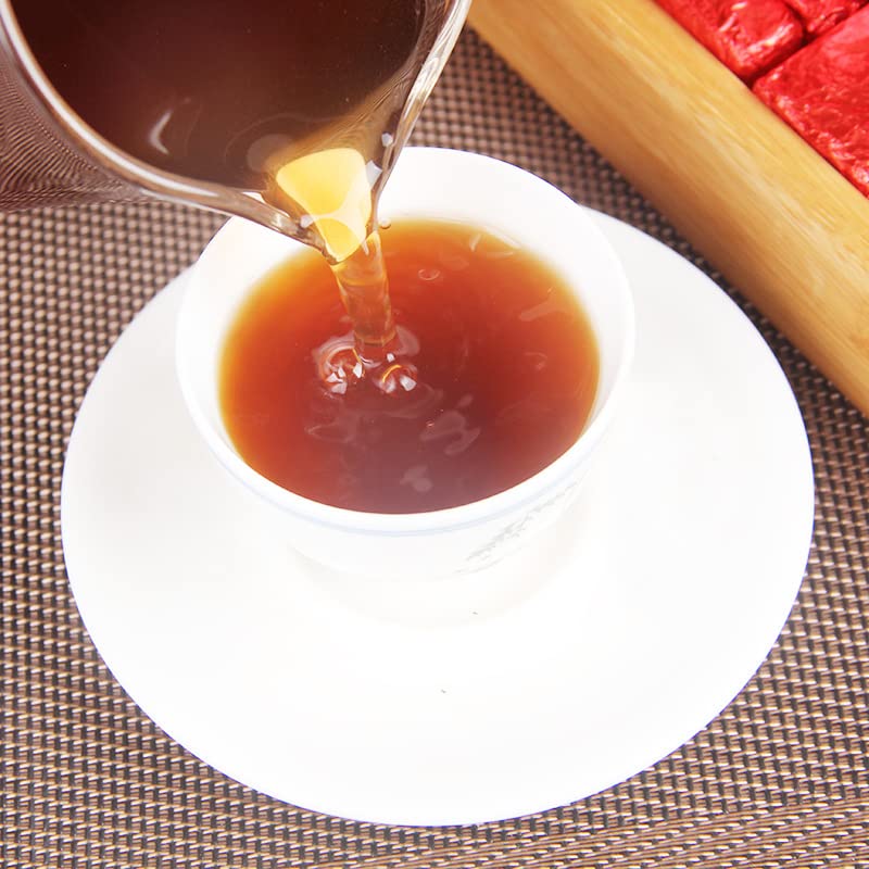 Yunnan Puerh Tea Ripe Tea Aged Small Golden Brick Tea Brick Smooth and Mellow Small Tuo Tea Small Square Brick Ripened Puerh 云南普洱茶熟茶陈年小金砖茶砖清香茶叶小沱茶小方砖熟普500g