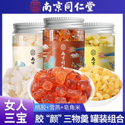 Premium Peach Gum Snow Swallow Combination Set Herbal Tea Cans Combination Set Fruit Tea Health 桃胶雪燕皂角米组合特级套装