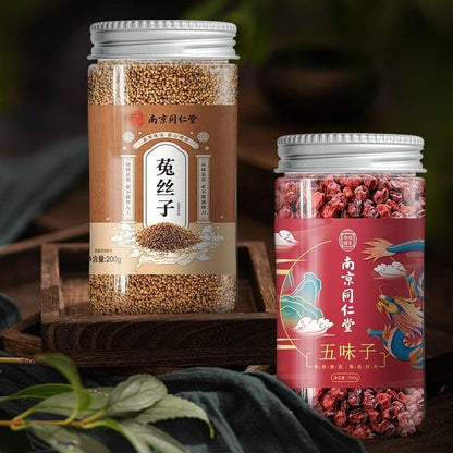 Premium Chinese Herbal 300g (10.58oz) Combination Tea Dried (Dodder 200g Schisandra 100g) Chinese Herbal Tea Premium Chinese Herbal 菟丝子五味子组合泡水干货瓶装男性泡茶