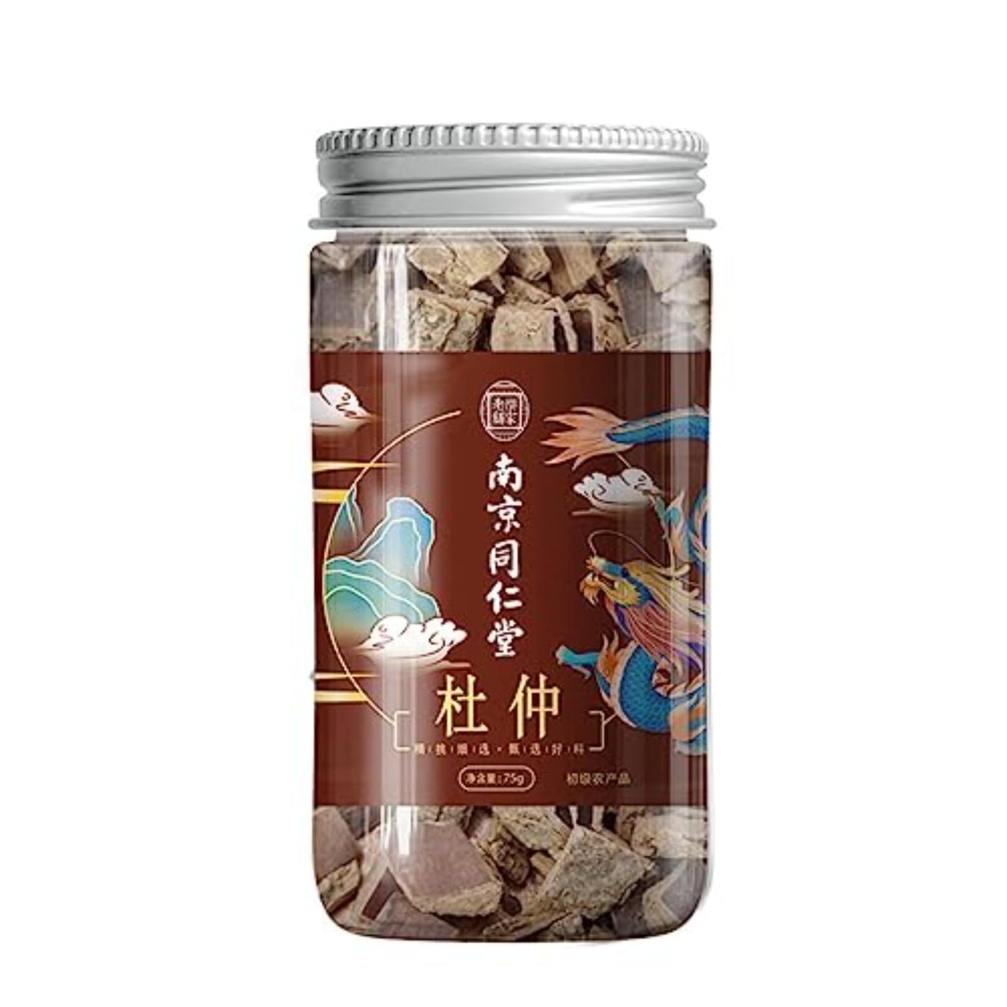 TongRen Tang Eucommia Tea Eucommia Block Men's Tea Canned Tea 75g (2.64oz) Natural Dried Herbs Eucommia Block Chinese Herbals Herbal Tea 杜仲块杜仲茶养生茶男人茶