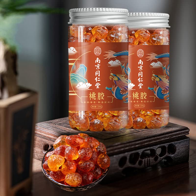 Natural Peach Gum Unadulterated  7.76oz /220g Snow Swallow Silver Fungus Canned Herbal Tea 无杂质桃胶