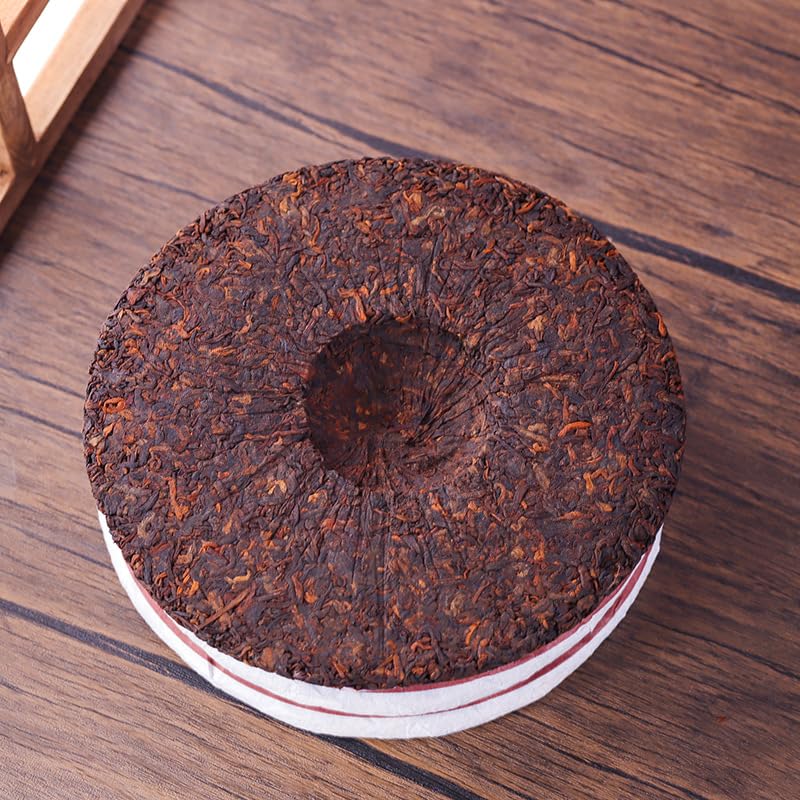 Premium Dry Storage Yiwu Ripe Tea 357g/ 12.59oz Puerh Tea Cake Natural Yunnan Puerh Tea Black Tea Puerh Ripe Tea Cake 干仓易武熟茶 357g 普洱茶饼 云南普洱茶叶普洱熟茶饼