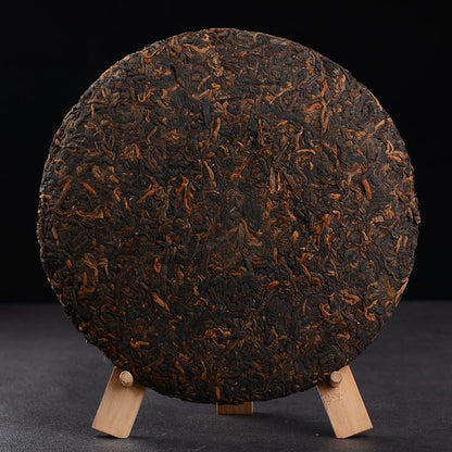 Natural Puerh Ripe Tea Commemorative Tea Cake One Bite Big Tree Tea 357g/12.59oz Rich and Aromatic Black Tea from China 肖纪念饼一口料大树茶 357克黑茶