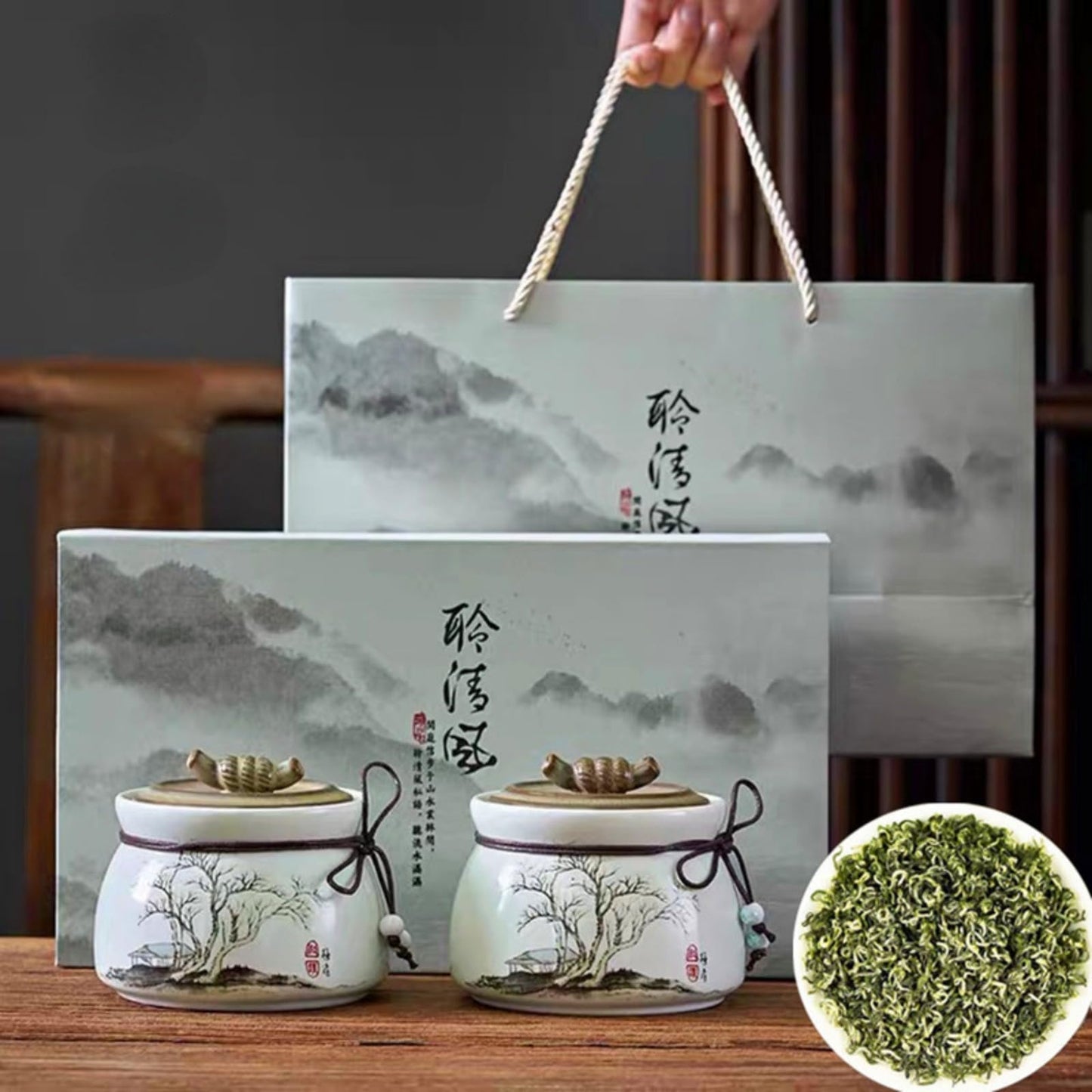 Premium Biluochun Mingqian High Mountain Yunwu Green Tea Spring Tea Ceramic Canned Gift Tea 350g Healthy Chinese Biluo Tea 碧螺春明前新茶高山云雾绿茶春茶陶瓷礼茶350g