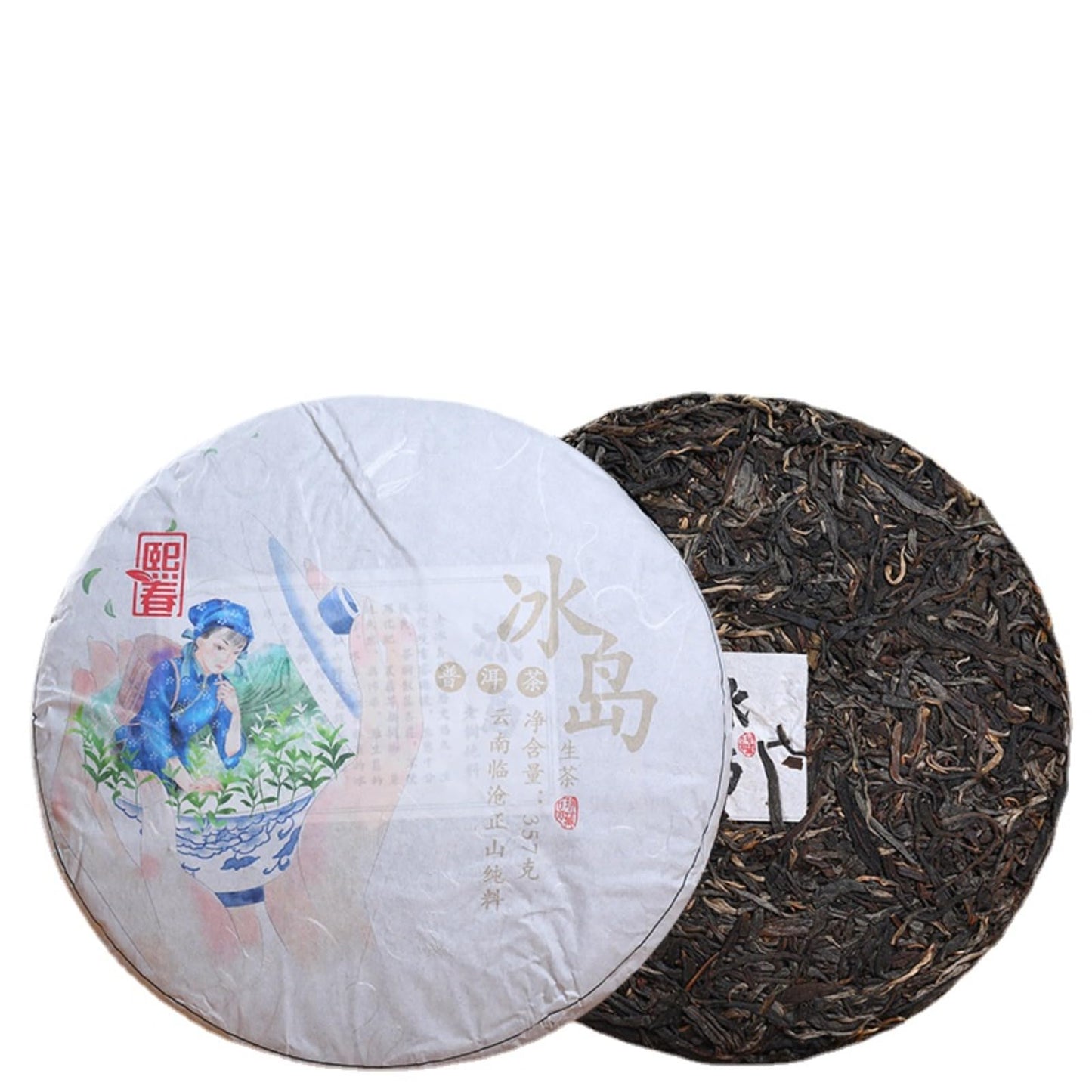 Premium Yunnan Pu'er Tea Raw Tea Icelandic Raw Pu'er Tea 357g/cake Qizi Cake Tea Iceland Ancient Tree Tea Healthy Green Tea 云南普洱茶生茶 冰岛生普茶 357g